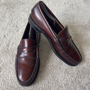 Hanover Burgundy Leather Penny Loafer Dress Shoe with Wood Shoe Keeper Formal